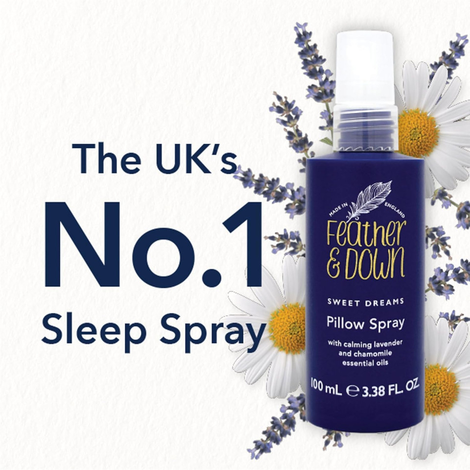 Feather & Down Sweet Dream Pillow Spray (100ml) - With Calming Lavender & Chamomile Essential Oils. Encouraging Calm, Tranquility & a Restful Night's Sleep