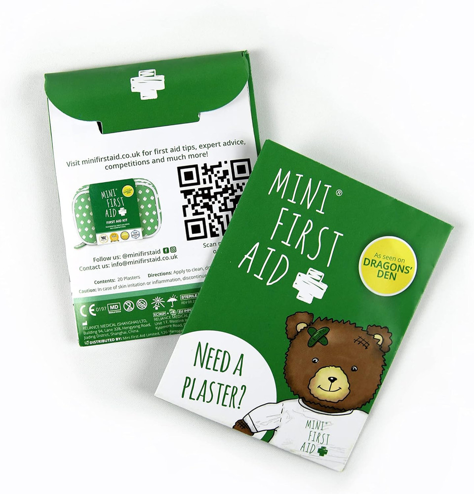 Mini First Aid Kids Plasters - 60 Plaster Pouch, Compact Design for Bag or Pocket, Individually Wrapped - Handy Children and Baby Travel Essentials