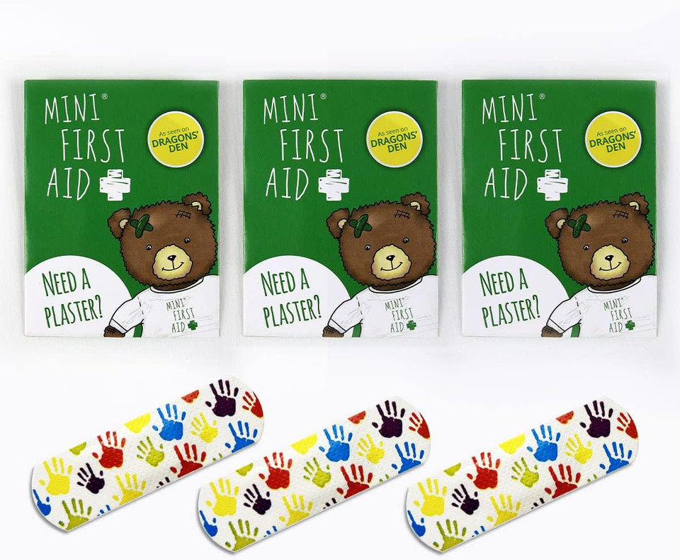 Mini First Aid Kids Plasters - 60 Plaster Pouch, Compact Design for Bag or Pocket, Individually Wrapped - Handy Children and Baby Travel Essentials