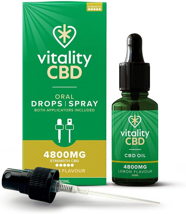 Vitality CBD Oral Spray in MCT Oil, 600 mg, Lemon, 30 ml, NO THC