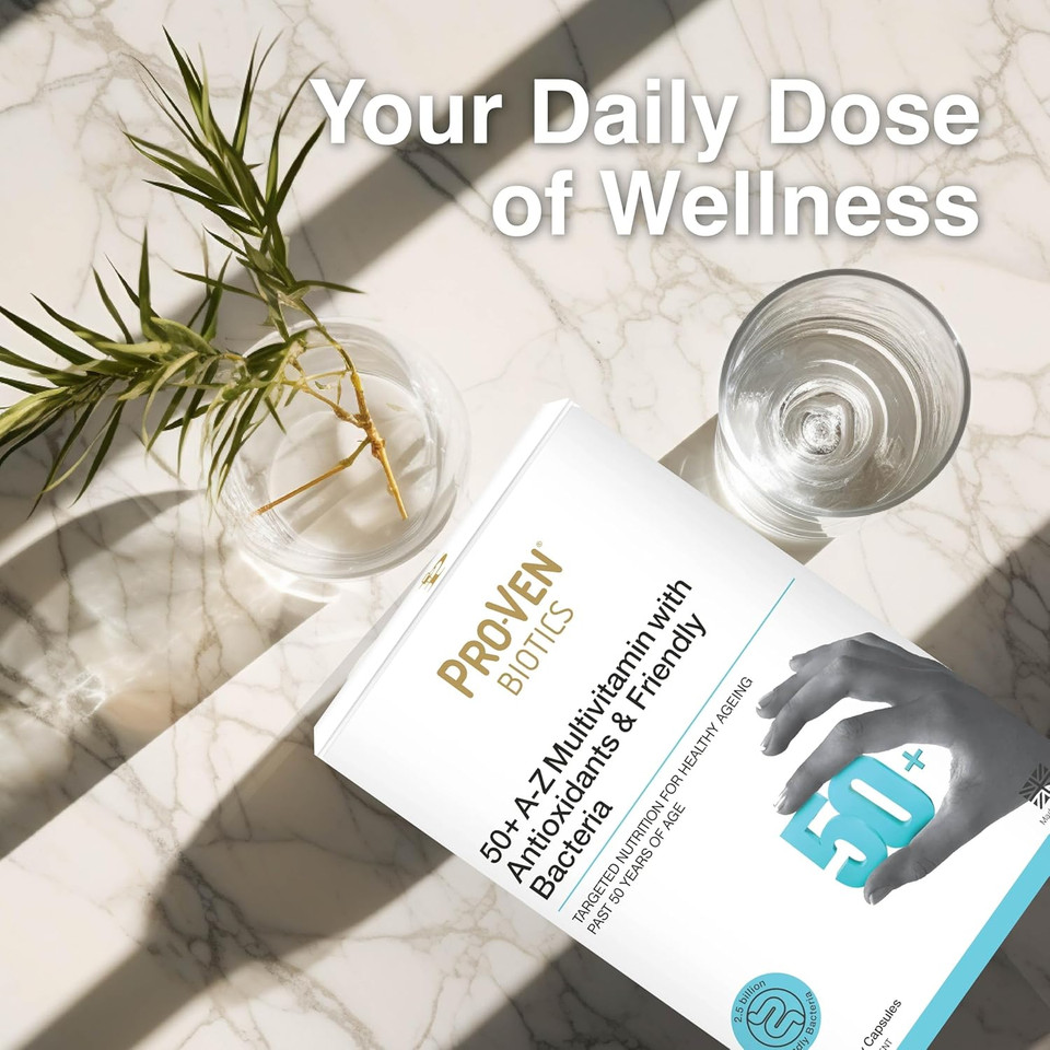 Pro-Ven Probiotics for Adults Age 50+ | Gut Health & Immune System Support | 2.5 Billion CFU Friendly Bacteria & Multivitamin Supplement | 30 Capsules