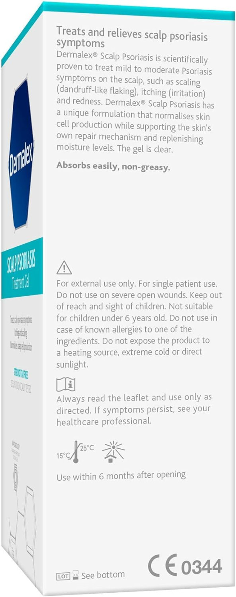 Dermalex Psoriasis Scalp Treatment Gel  Developed by Dermatologists to Treat Scalp Psoriasis Symptoms  75 g