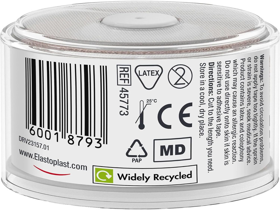 Elastoplast Fabric Fixation Tape (1 Piece, 3m x 2.5cm), Versatile & Flexible Plaster Tape for Holding Plasters and Dressings in Place, or Supporting Injuries, Strong Adhesion, Blocks 99% Bacteria, Tan