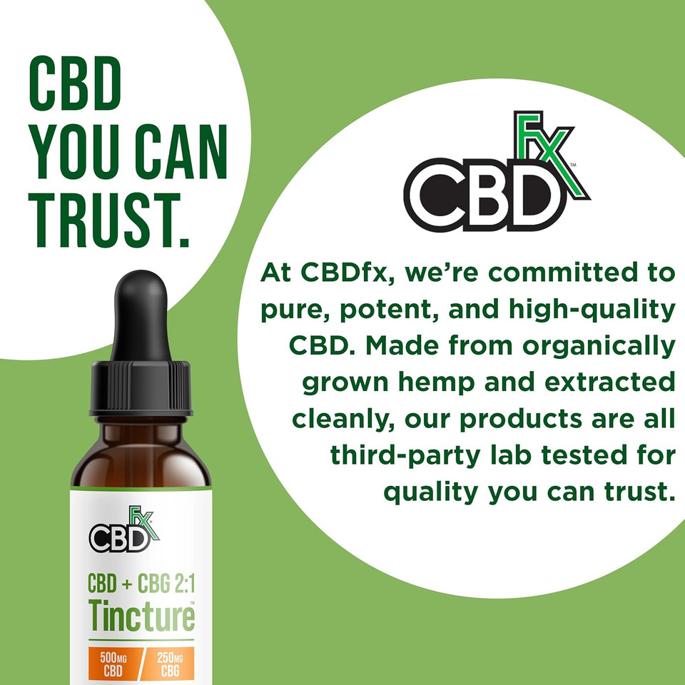 CBDfx 500mg CBD High Strength CBD Oil, Improved Purity, All Natural, Vegan, Non-GMO, Broad Spectrum, Blended with MCT Oil, No THC, 30ml (30 Days) CBDfx 500mg CBD High Strength CBD Oil, Improved Purity, All Natural, Vegan, Non-GMO, Broad Spectrum, Blended with MCT Oil, No THC, 30ml (30 Days)