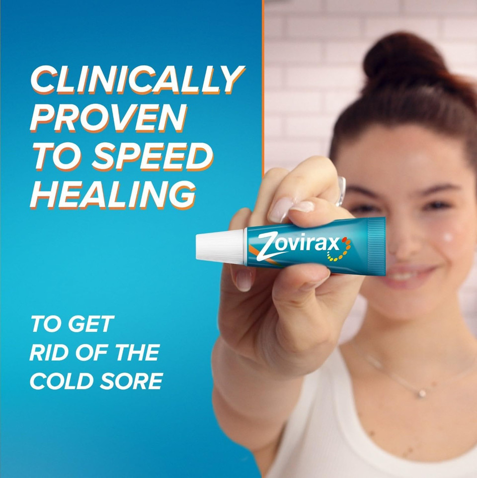 Zovirax Cold Sore Cream, Cold Sore Treatment That Speeds Healing Time, 2 g (Pack of 2)