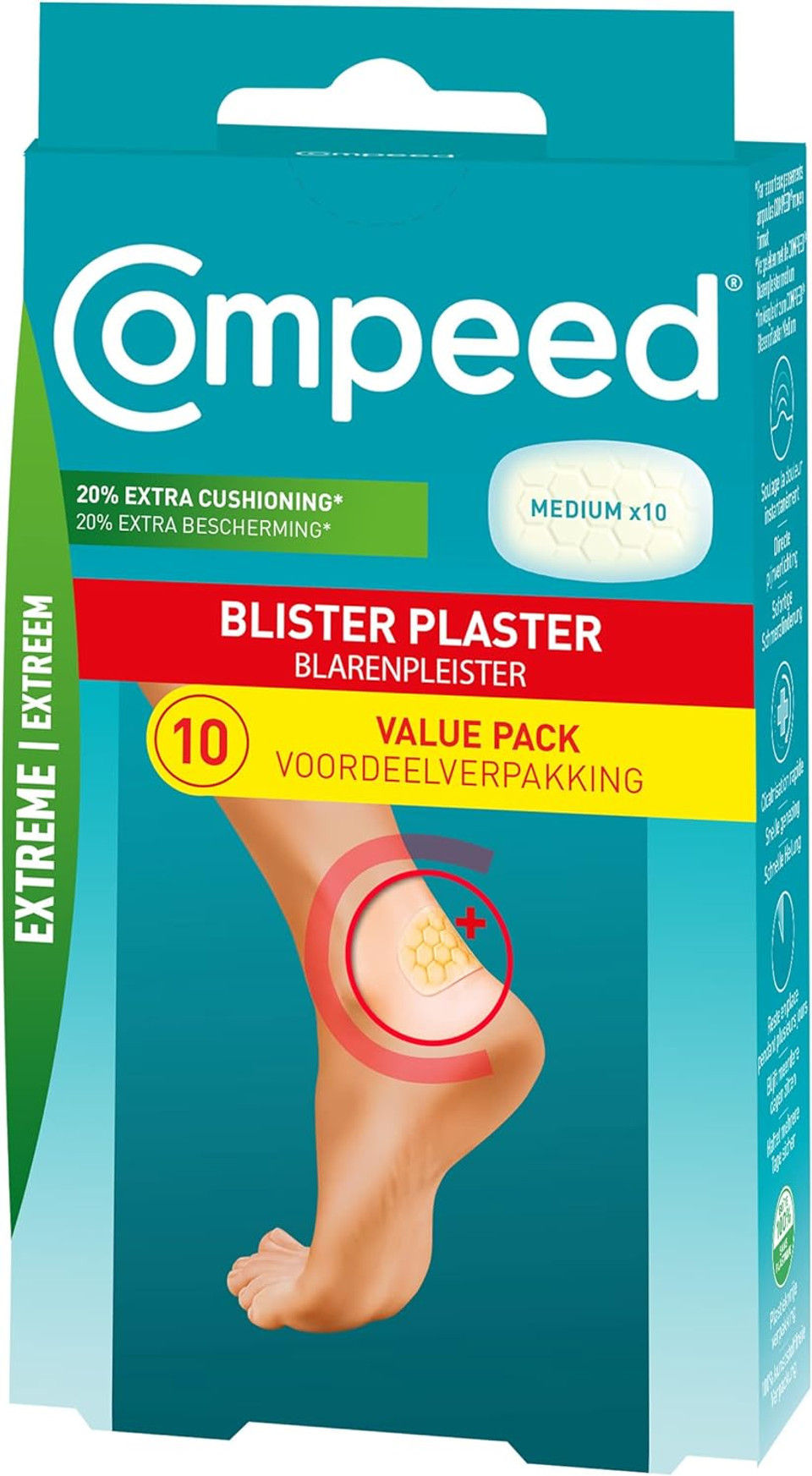 Compeed Blister Plasters Extreme 10 Pack - Hydrocolloid Foot Treatment - Heal Fast