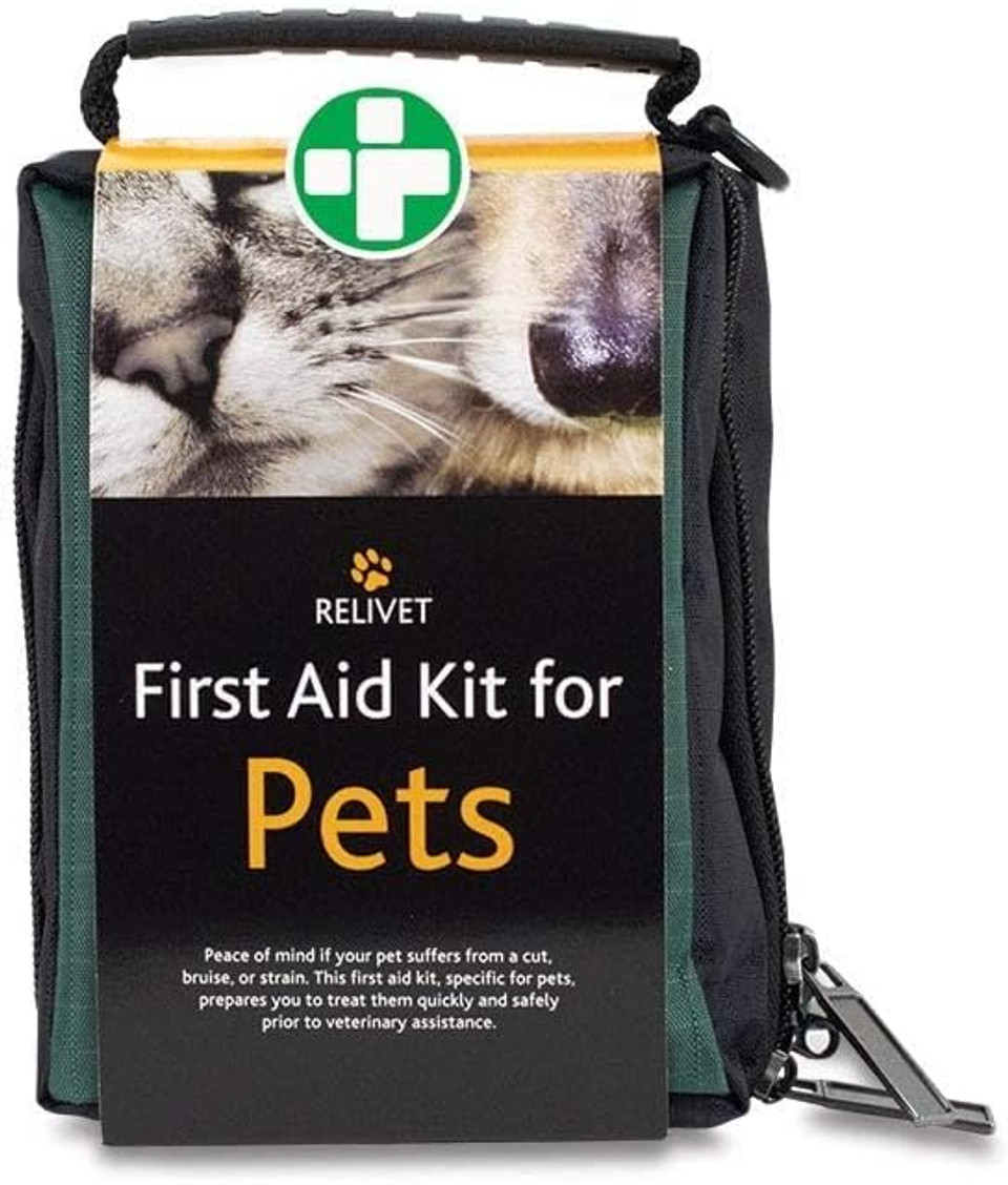 Reliance Medical Pet First Aid Kit - Essential Care for Dogs and Cats, Ideal for Travel, Camping, Home Use, Includes Saline, Bandages, Durable Rip-Stop Fabric Bag, 1 Kit