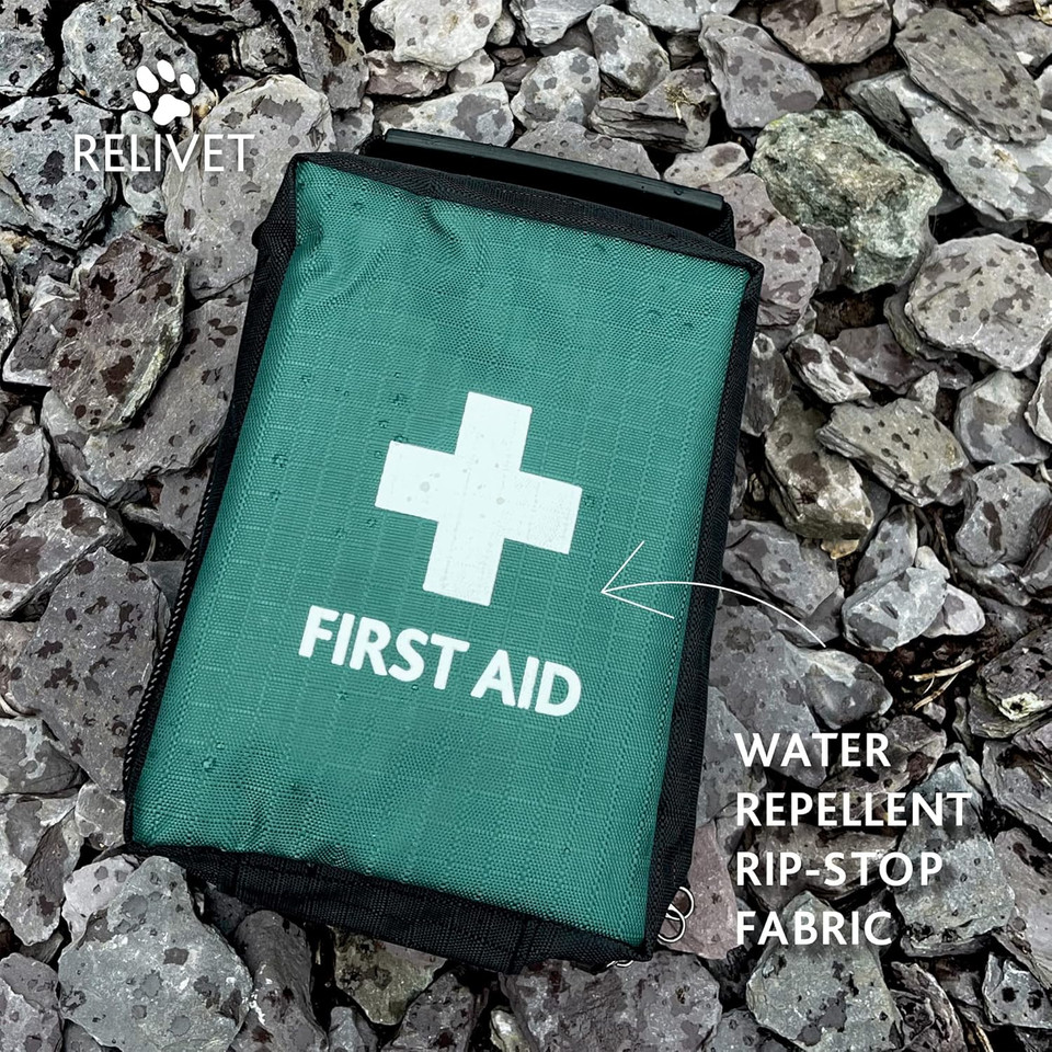 Reliance Medical Pet First Aid Kit - Essential Care for Dogs and Cats, Ideal for Travel, Camping, Home Use, Includes Saline, Bandages, Durable Rip-Stop Fabric Bag, 1 Kit