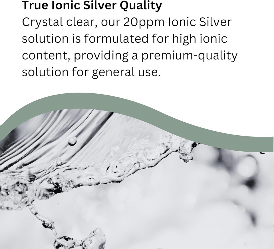 Nature's Greatest Secret Premium Quality Antibacterial 20ppm Colloidal Silver Bottle 300ml