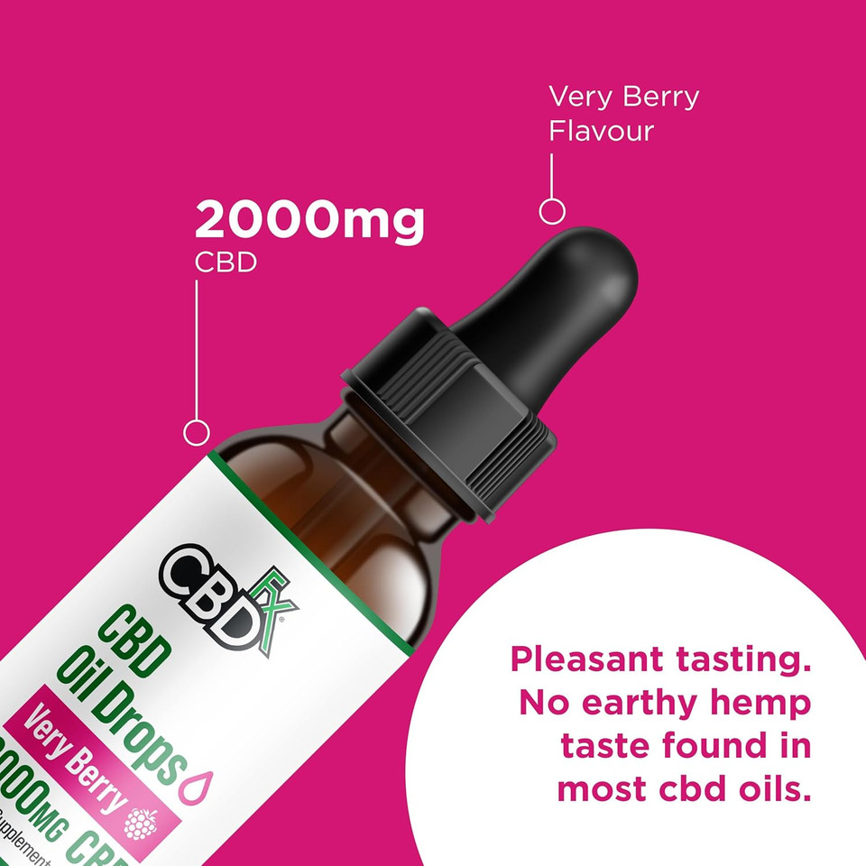 CBDfx 2000mg CBD Oil, High Strength CBD Oil for Stress, Anxiety & Sleep Support, Morning Mint Flavoured CBD Drops, Blended with MCT Oil, No THC, 30ml