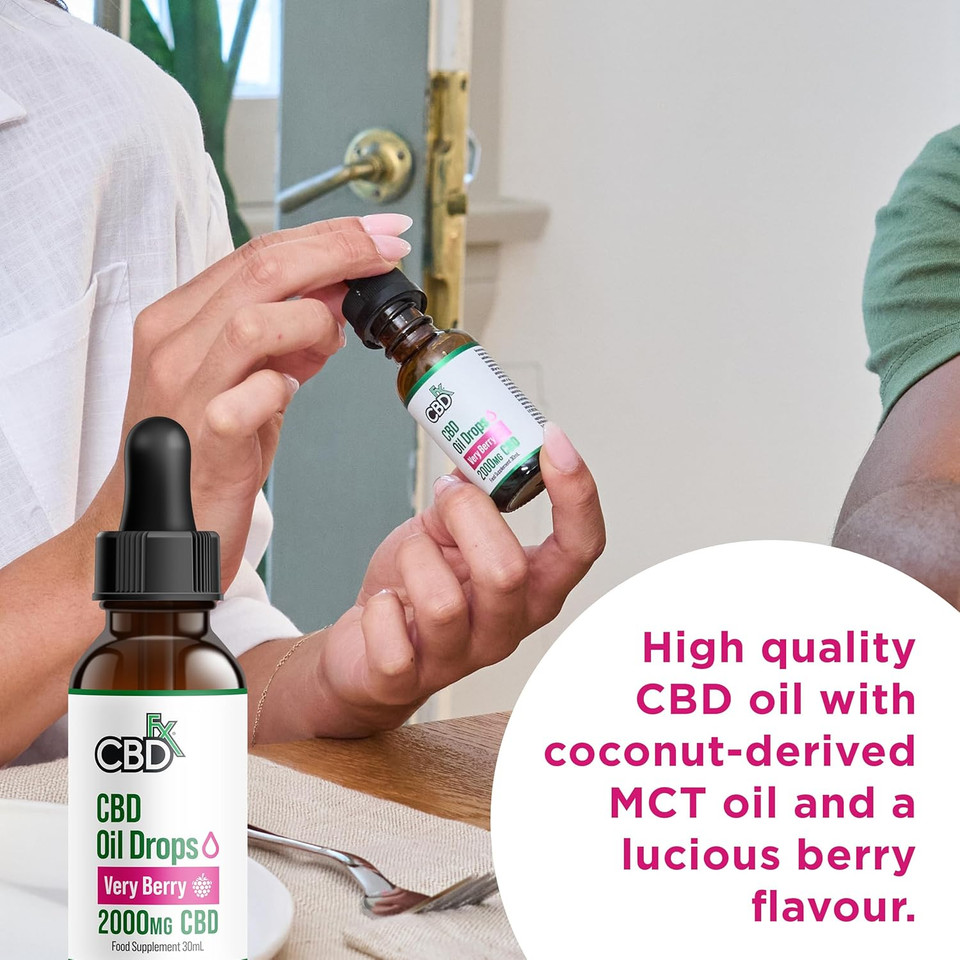 CBDfx 2000mg CBD Oil, High Strength CBD Oil for Stress, Anxiety & Sleep Support, Very Berry Flavoured CBD Drops, Blended with MCT Oil, No THC, 30ml CBDfx 2000mg CBD Oil, High Strength CBD Oil for Stress, Anxiety & Sleep Support, Very Berry Flavoured CBD Drops, Blended with MCT Oil, No THC, 30ml