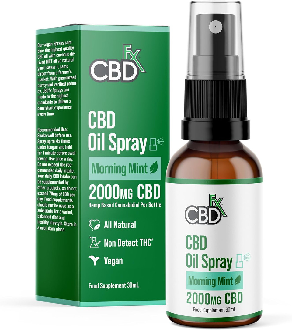 CBDfx 2000mg CBD Oil, High Strength CBD Oil for Stress, Anxiety & Sleep Support, Zesty Orange Flavoured CBD Drops, Blended with MCT Oil, No THC, 30ml