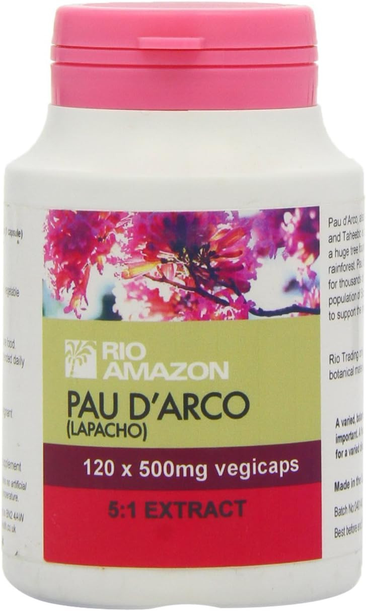 Rio Amazon 500 mg PAU d'Arco 5:1 Extract 120 Vegetarian Capsules, 60 g