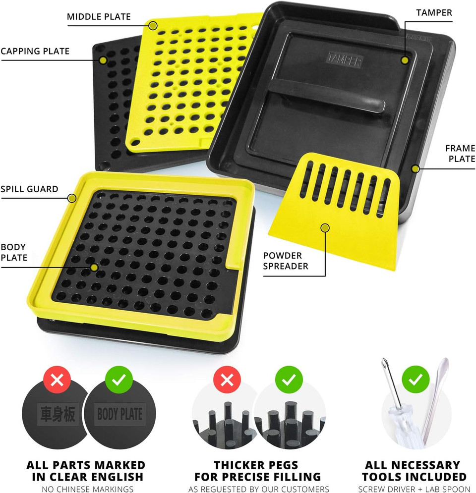 ALL-IN Capsule Filling Machine for Size 1 - Make Your Own Capsules Now Easier and Faster - Clear Illustrated Instructions with Video