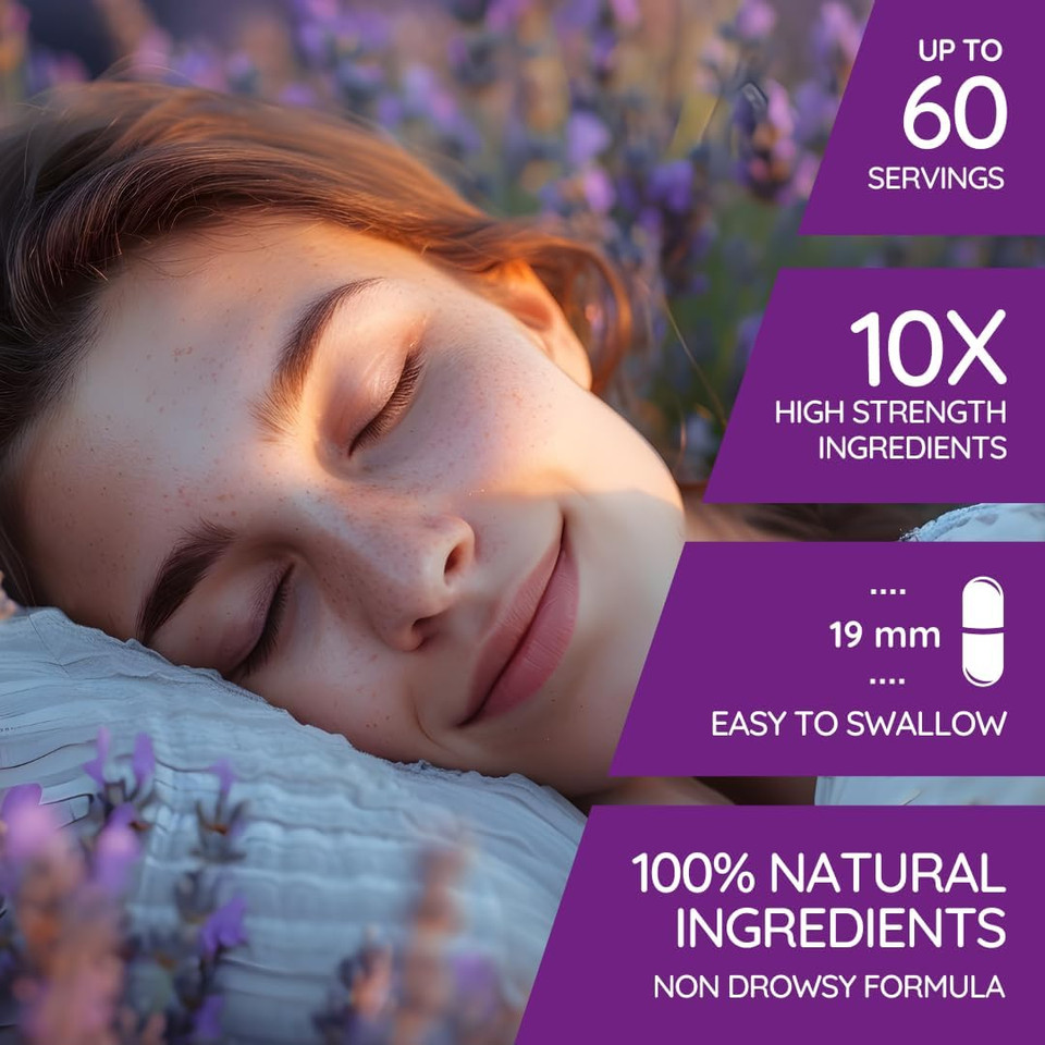 WELL ACTUALLY Neuro Night 10X - Sleep Supplement for Adults, Relax & Unwind, with Griffonia, Montmorency Cherry, Schisandra, Magnesium & Zinc, Chamomile, Reishi, Hops, Lemon Balm, Vitamin B6 (60 Caps)