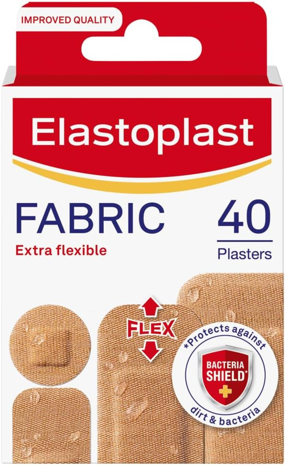 Elastoplast Extra Flexible Fabric Plasters Total 200 Strips (40 Strips X 5 Pack)
