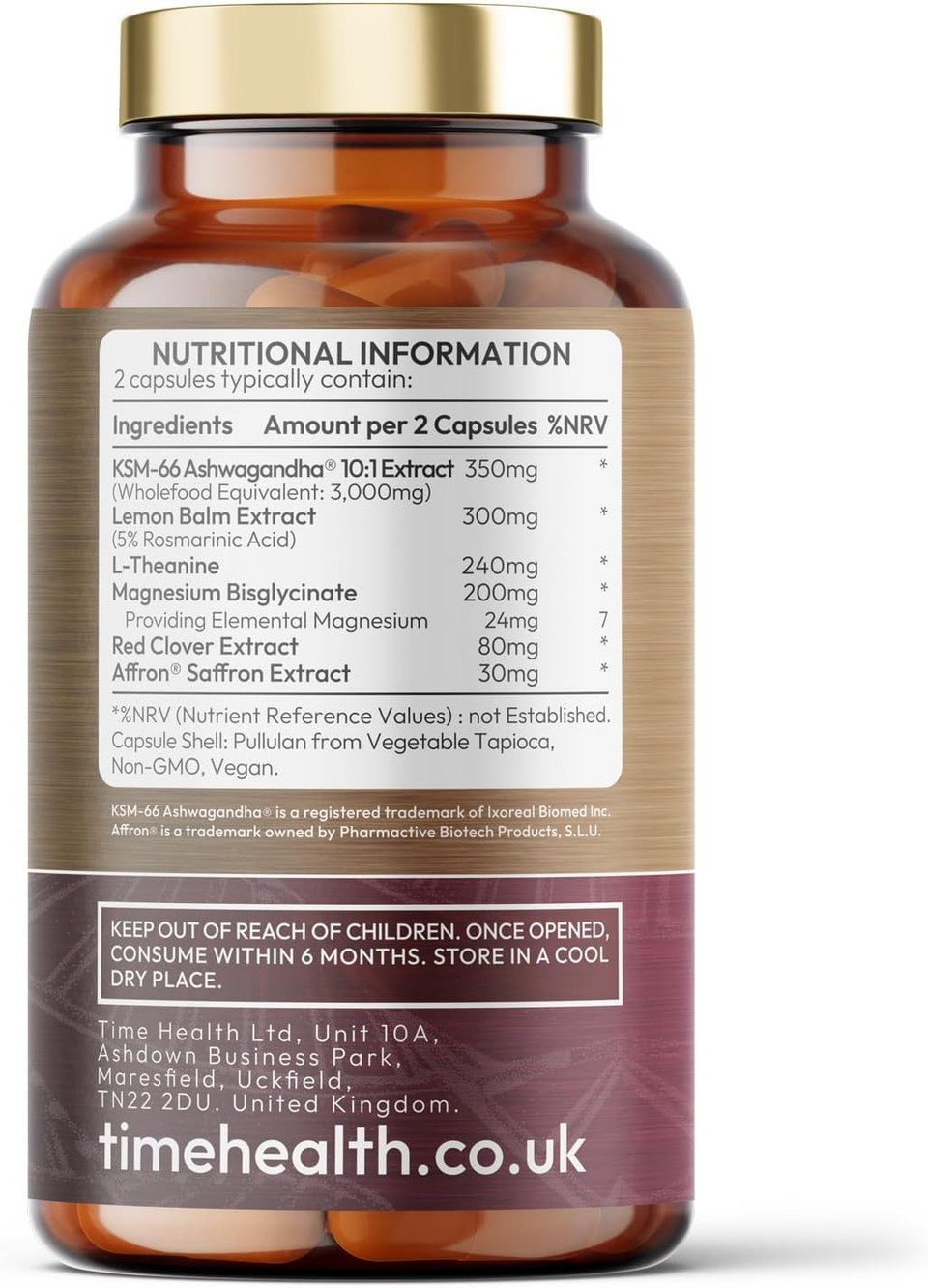 NeuroCalm® Cortisol Reducing Supplement - Saffron, KSM-66 Ashwagandha, L-Theanine, Magnesium, Lemon Balm, Red Clover - Relax & Unwind - 90 Capsules - UK Made  GMP Standards  Zero Additives