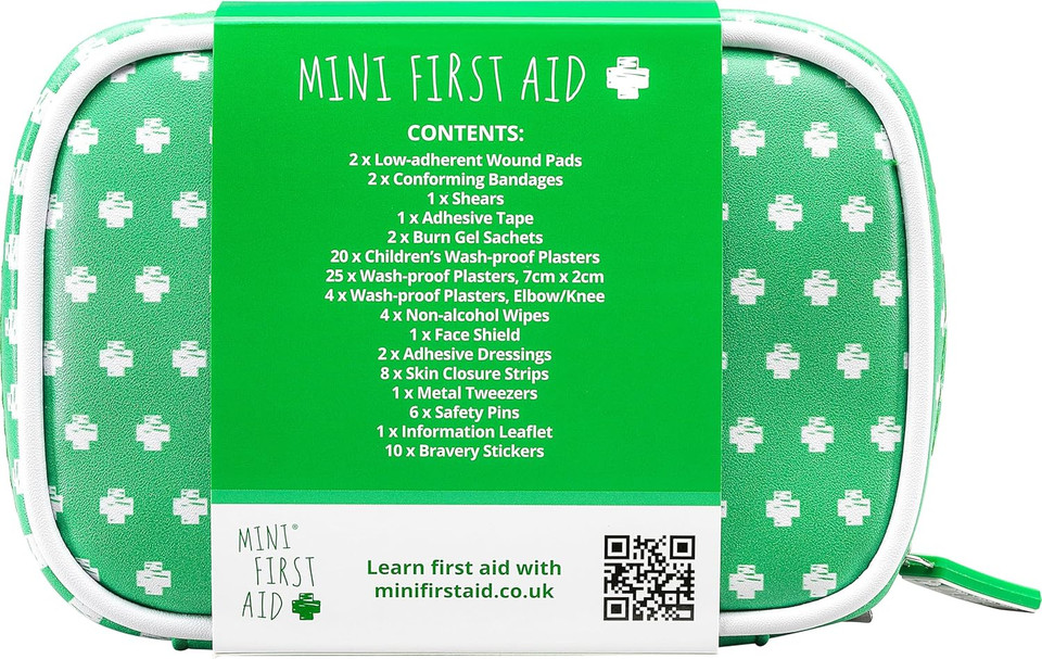 Mini First Aid Super Safety Bundle  Mini First Aid Kit (90 Items) - Hot & Cold Gel Pack, CPR Mask Keyring, Instant Cold Pack 2, & Paediatric First Aid Made Easy Book