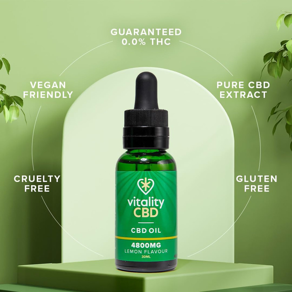 Vitality CBD Drops, Spray in MCT Oil 4800 mg, Lemon, 30 ml, NO THC