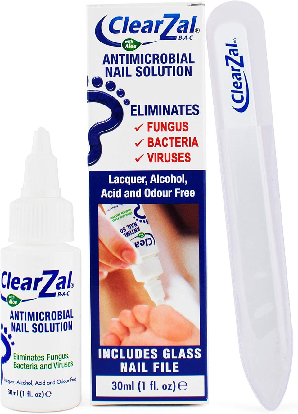 ClearZal BAC Antimicrobial Nail Solution 30ml Kills Fungus, Bacteria & Viruses