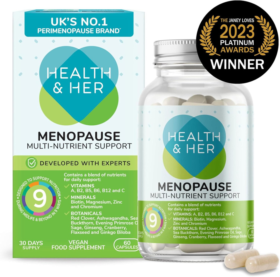 Health & Her Menopause Supplements for Women - Day & Night Bundle - Wellbeing for Menopause - 1 Month Supply Vegan & Gluten Free