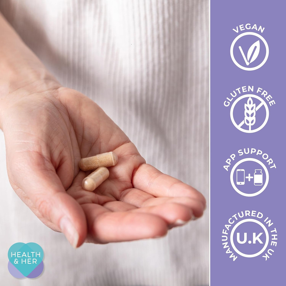 Health & Her Sleep+ Supplements for Women - Women's Multivitamin with Lavender, Chamomile & Magnesium - Vegan, Gluten-Free, Vitamins for Women - 3 Month Supply, 90 Capsules