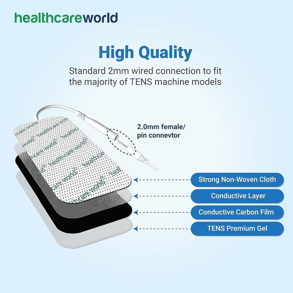 Tens Electrode Pads 10x5cm Self-Adhesive Electrodes (4 pcs) Compatible with Neurotrac, Tenscare, Auvon, Elle tens Machines for Knee, Shoulder, Back, Muscle Pain Tens Electrode Pads 10x5cm Self-Adhesive Electrodes (4 pcs) Compatible with Neurotrac, Tenscare, Auvon, Elle tens Machines for Knee, Shoulder, Back, Muscle Pain