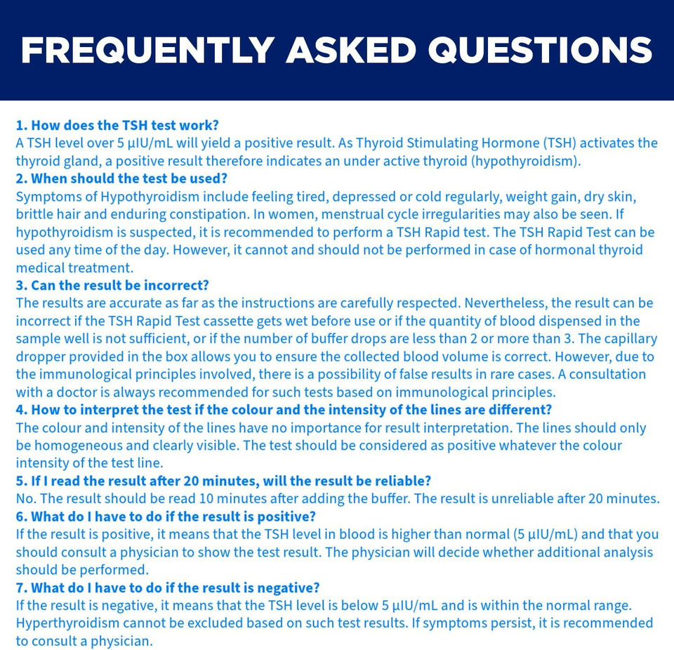 Underactive Thyroid Testing Kit, TSH Blood Tests for Hypothyroidism One Step (1 Test)