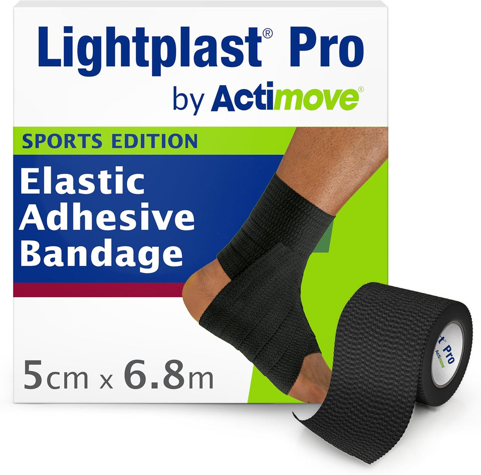 Lightplast Pro by Actimove Sports Edition EAB Tape with Light to Medium Support for Joints, 5 cm x 6.8 m, Black, 1 Roll