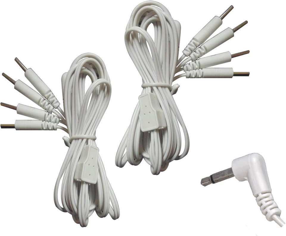 Tens Lead Wires Male 3.5mm Plug with 4 Pin Connectors One Pair by Healthcare World