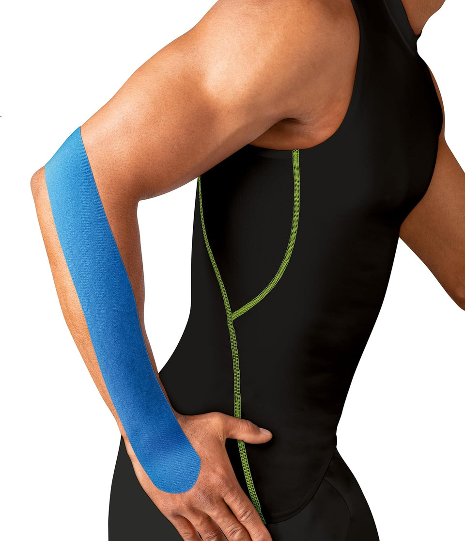 Leukotape K by Actimove Sports Edition Kinesiology Tape for Muscle Support and Pain Relief, 5cm x 5m, Beige, 1 Roll