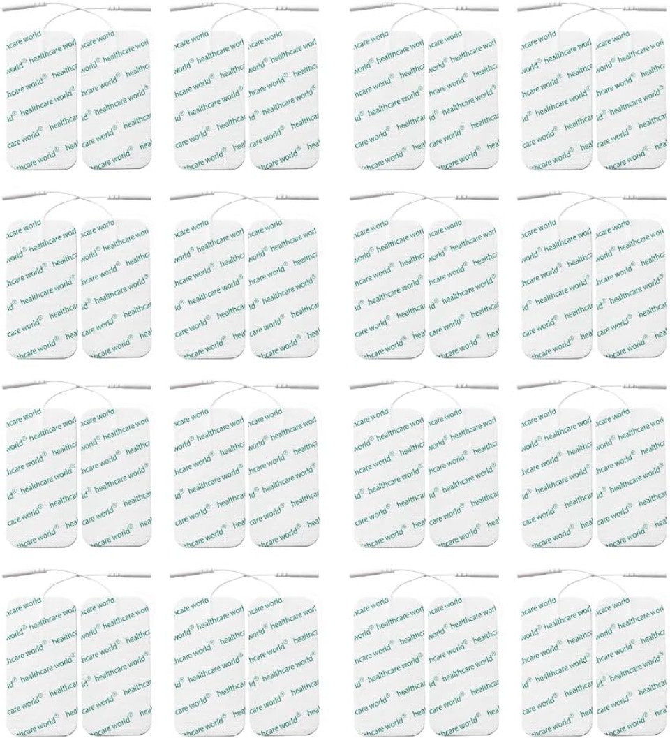 Tens Electrode Pads 10x5cm Self-Adhesive Electrodes Compatible with Neurotrac, Tenscare, Auvon, Elle tens Machines for Knee, Shoulder, Back, Muscle Pain (32pcs) Tens Electrode Pads 10x5cm Self-Adhesive Electrodes Compatible with Neurotrac, Tenscare, Auvon, Elle tens Machines for Knee, Shoulder, Back, Muscle Pain (32pcs)