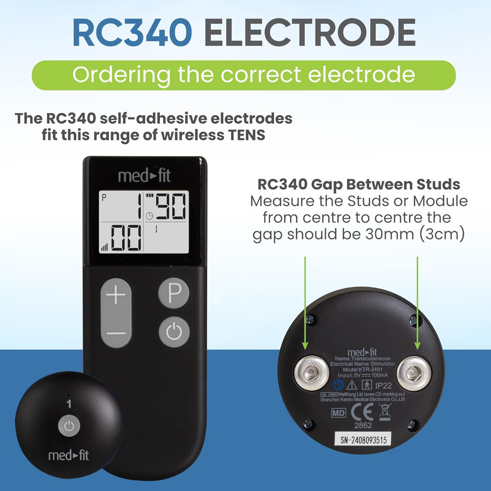 Med-Fit Butterfly Wireless TENS Self-Adhesive Electrode  Versatile, Durable, and Hassle-Free Pain Relief (Blue, Butterfly 5 Pack)