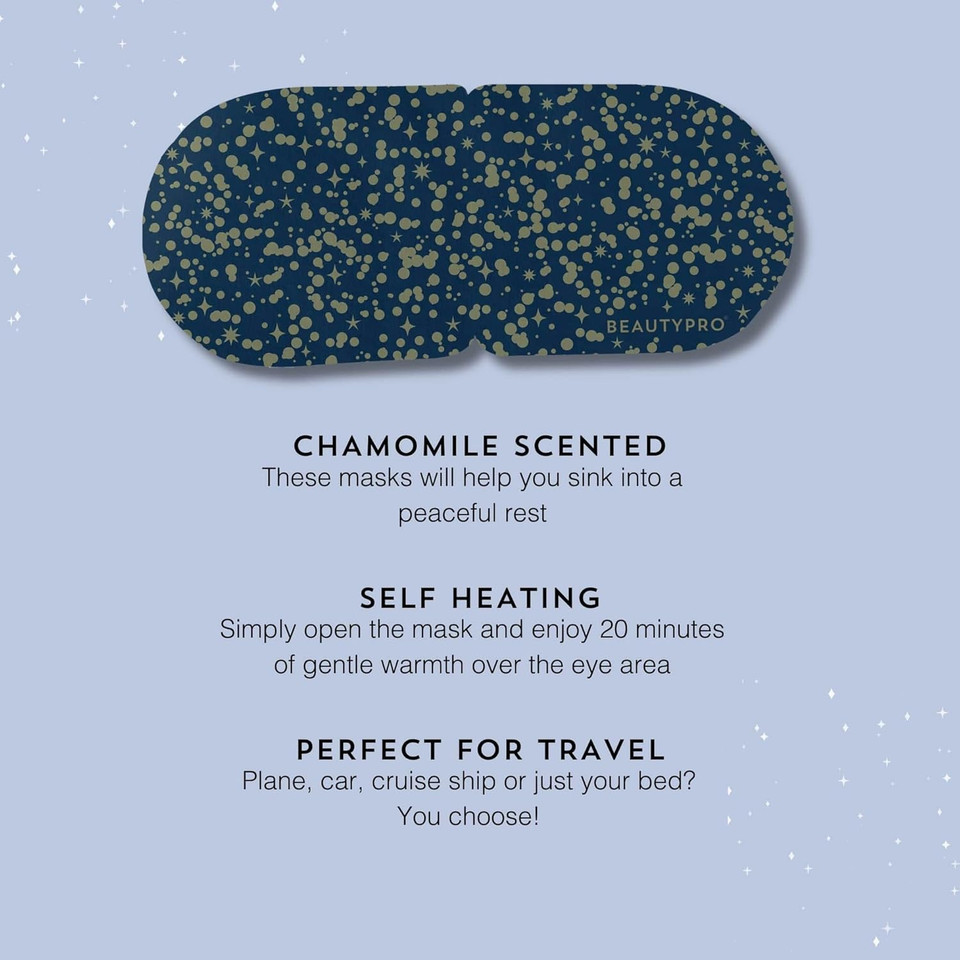 BEAUTYPRO SELF HEATING Eye Mask 5 Pack Soothing Chamomile Scent Warming Steam Eye Mask Calming Relax at Home & Travel Digital Detox & Migraine Relief Multi Award Winning Brand BEAUTYPRO SELF HEATING Eye Mask 5 Pack Soothing Chamomile Scent Warming Steam Eye Mask Calming Relax at Home & Travel Digital Detox & Migraine Relief Multi Award Winning Brand