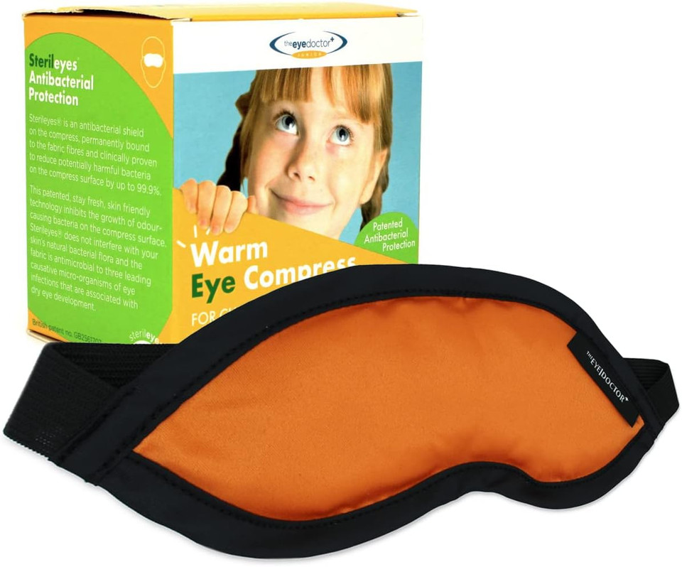 The Eye Doctor Junior Compress - Kids Heated Eye Mask for Dry Eyes - Tired, Sore Dry Eyes Treatment Relief - Children's Warm & Cold Compress Featuring Sterileyes - Microwave & Freezer Safe