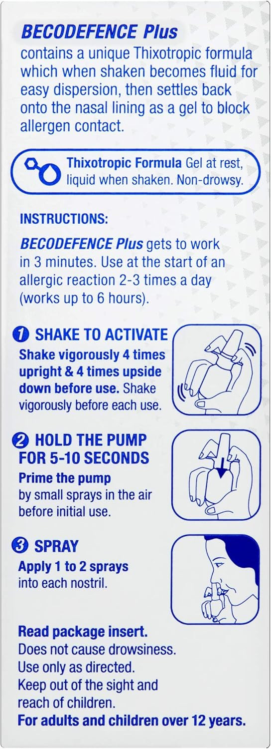 Becodefence, Plus Nasal Spray  Gets to Work in 3 Minutes NonDrowsy 120 Sprays, 20 ml