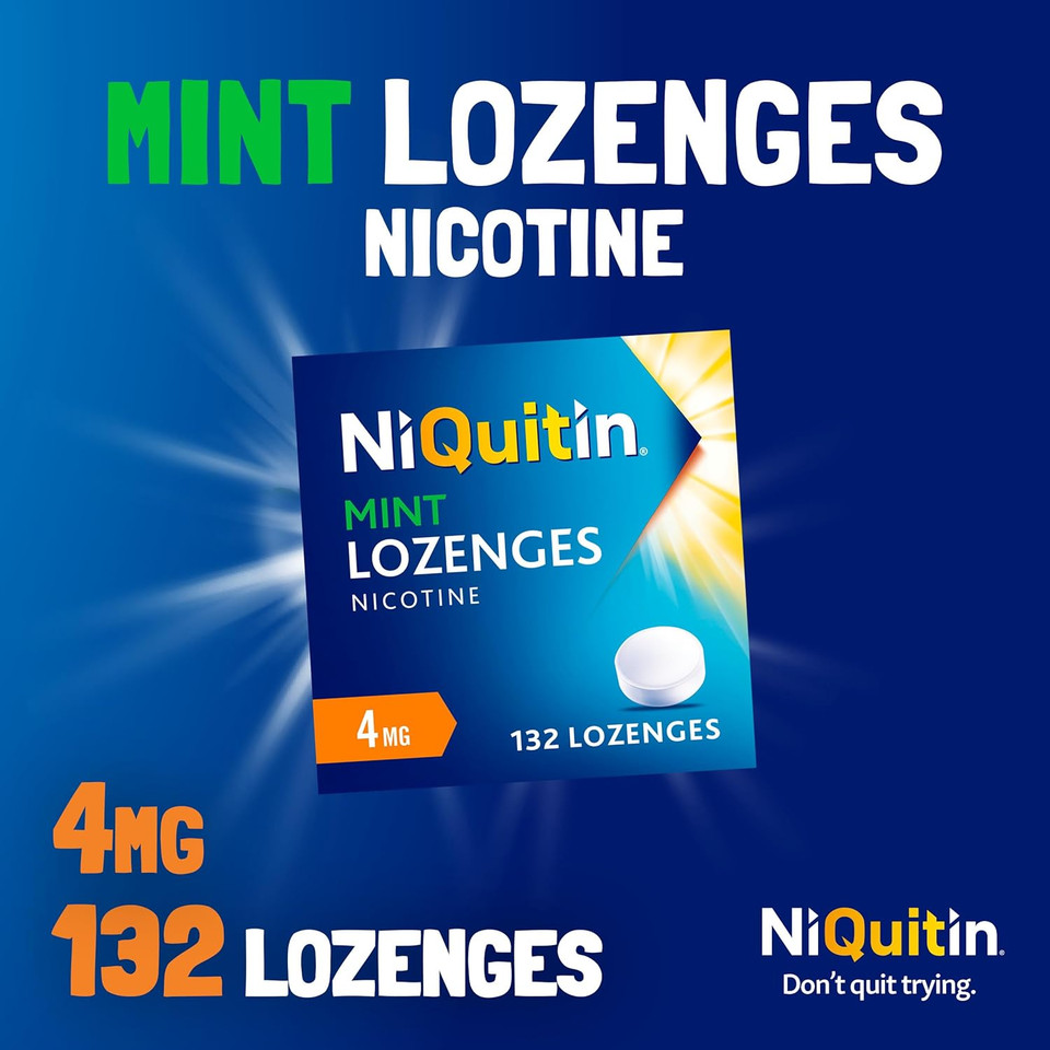 NiQuitin Mint, Effective Smoking Craving Relief, Long-Lasting Effect, Reduce and Quit Smoking Aid, 4 mg Lozenges, 132 Count NiQuitin Mint, Effective Smoking Craving Relief, Long-Lasting Effect, Reduce and Quit Smoking Aid, 4 mg Lozenges, 132 Count