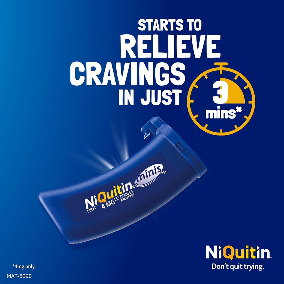 NiQuitin Minis Mint 4 mg Lozenges - Effective Smoking Craving Relief - Practical Pocket-Sized Container - 60 Mini Lozenges - Relieve Sudden Cravings - Reduce and Quit Smoking Aid NiQuitin Minis Mint 4 mg Lozenges - Effective Smoking Craving Relief - Practical Pocket-Sized Container - 60 Mini Lozenges - Relieve Sudden Cravings - Reduce and Quit Smoking Aid