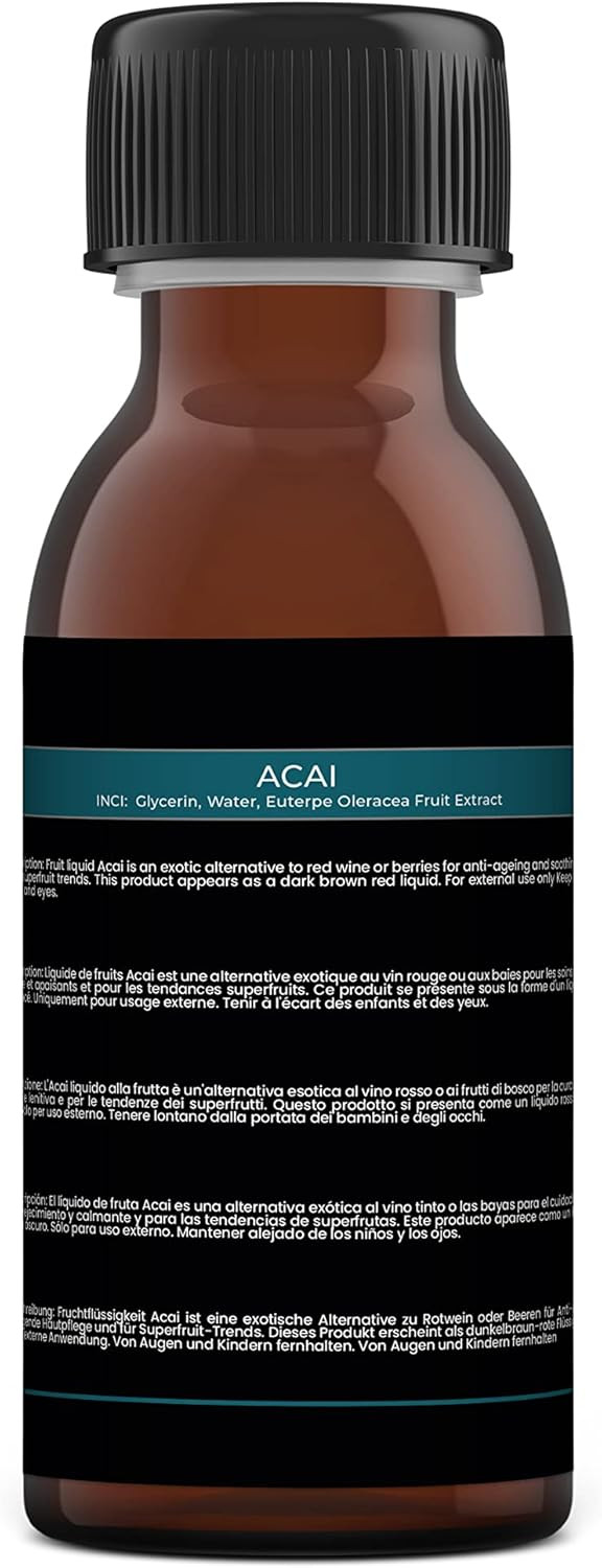Mystic Moments | Acai - Liquid Fruit Extract 125g | Perfect for Skin Care, Creams, Lotions and DIY Beauty Products Vegan GMO Free