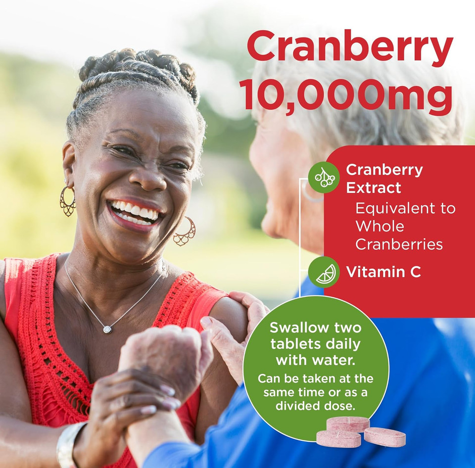 Healthspan Cranberry 10,000mg | 120 Tablets | 10,000mg Whole Cranberries| Support for Your Wellbeing and Immune Health | Added Vitamin C | Vegan