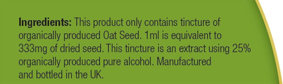 Organic Herbal Remedies 100ml Avena Sativa Oat Seed Tincture