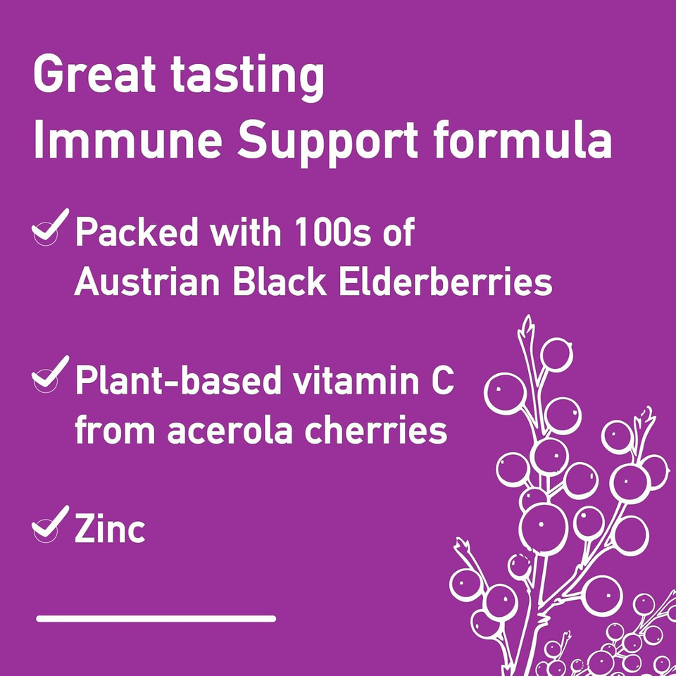 Elderberry Syrup Sugar Free, Acerola Vitamin C and Zinc for Adults & Kids | Big Bottle 150ml | Immune System Booster | Natural Strawberry Flavour | Vegan | Plant Based VIT C | APOKRA