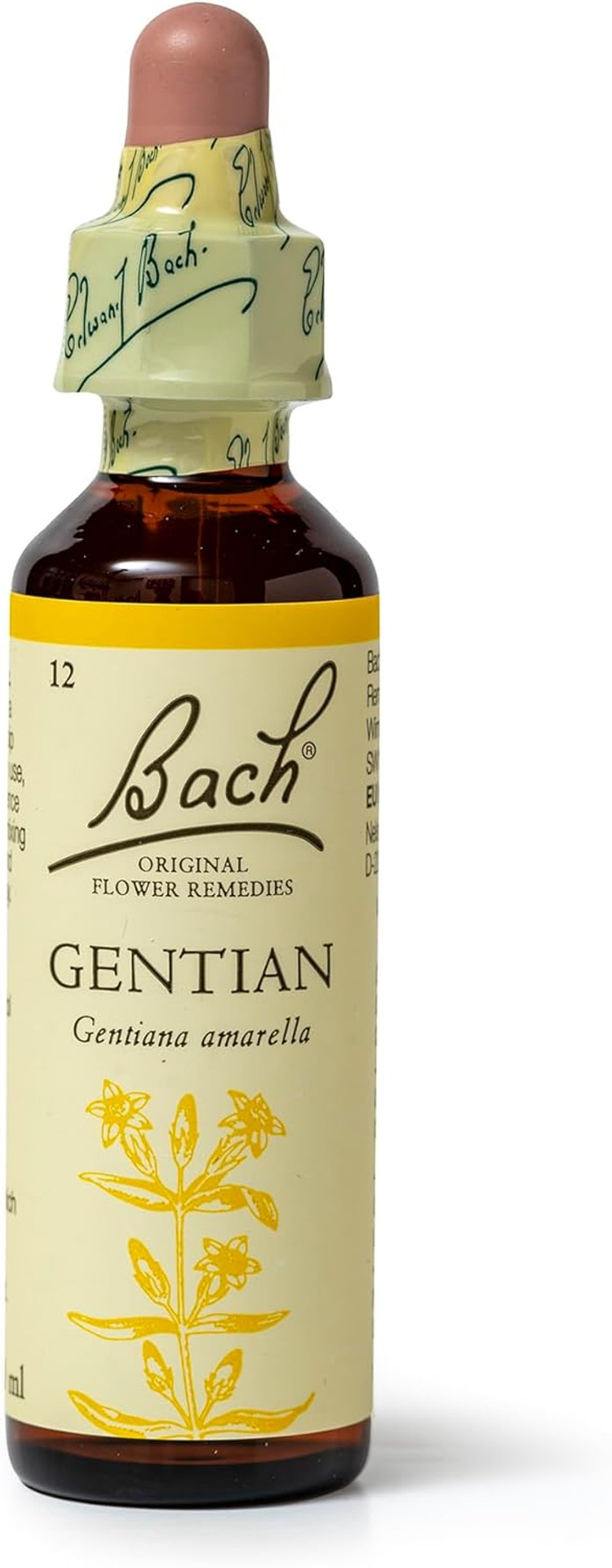 Bach Original Flower Remedies (Gentian) Know Your Own Mind, Accept Setbacks, Emotional Wellness, Natural Flower Essence, 20ml