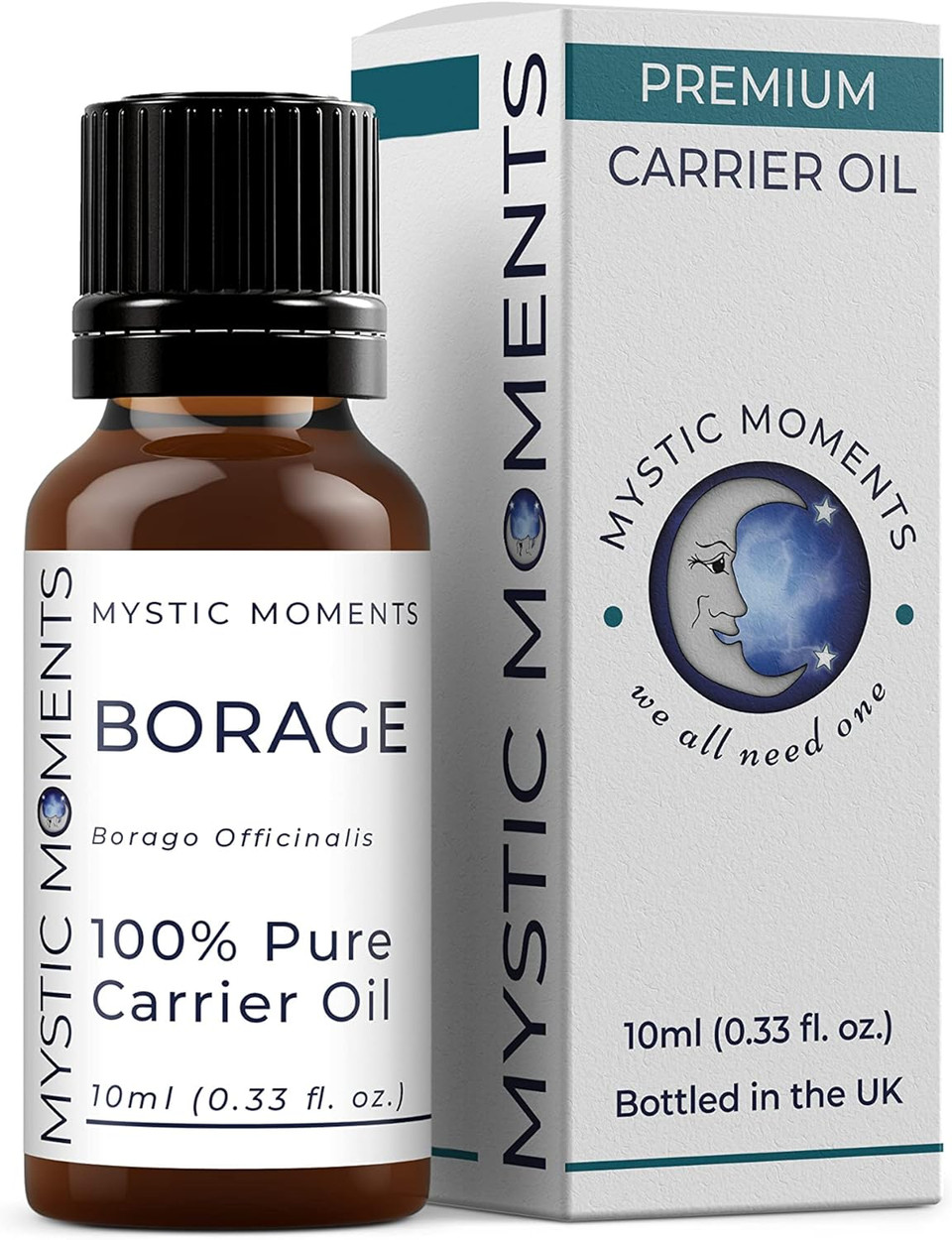 Mystic Moments | Borage Carrier Oil 125ml - Pure & Natural Oil Perfect For Hair, Face, Nails, Aromatherapy, Massage and Oil Dilution Vegan GMO Free