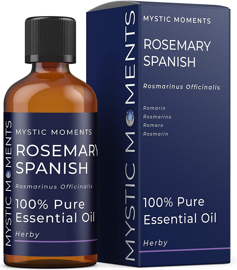 Mystic Moments | Rosemary Spanish Essential Oil 100ml - Pure & Natural Oil for Diffusers, Aromatherapy & Massage Blends Vegan GMO Free