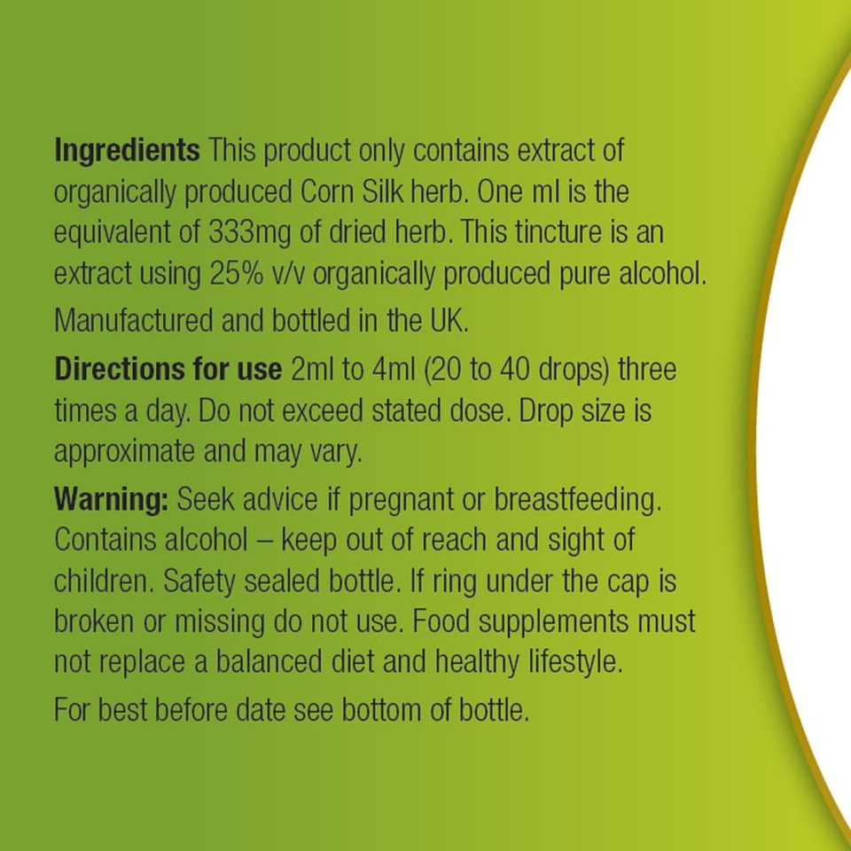 Organic Herbal Remedies 100ml Corn Silk Tincture