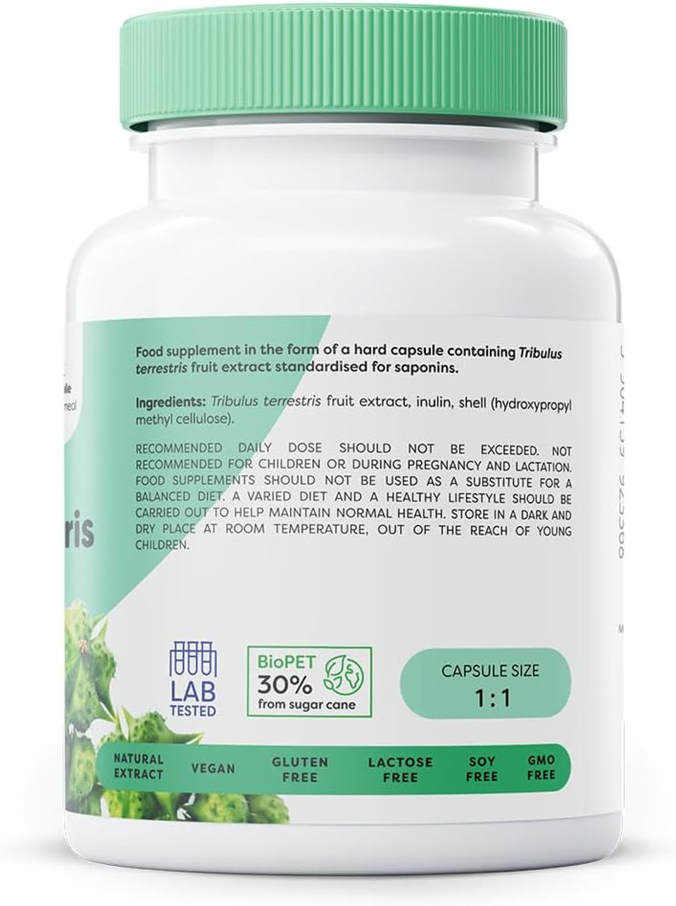 Osavi Tribulus Terrestris 200 mg  90 Vegan Capsules | Containing Tribulus Terrestris Fruit Extract | Rich in Saponins