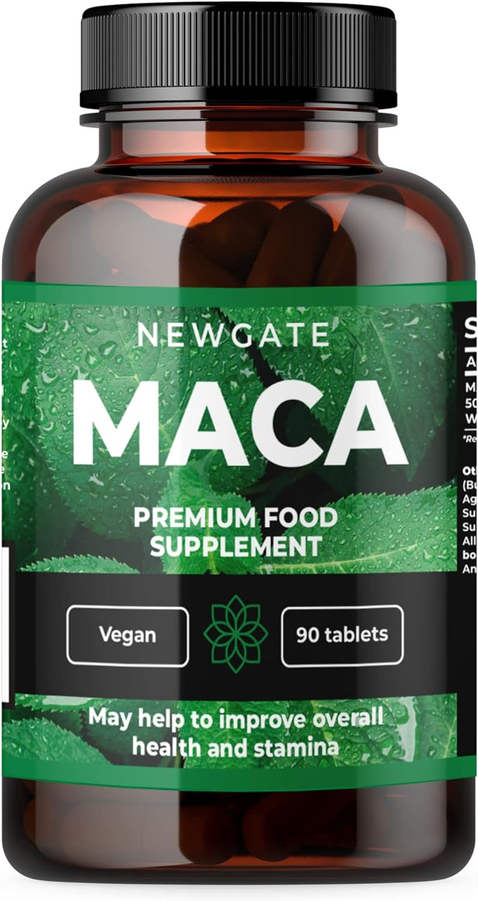 Newgate Labs Maca 90 High Strength Vegan Tablets 50mg Providing Organic Maca Root 500mg - for Skin Health - Premium Nutritional Supplement - Made in The UK  Halal, GMO Free