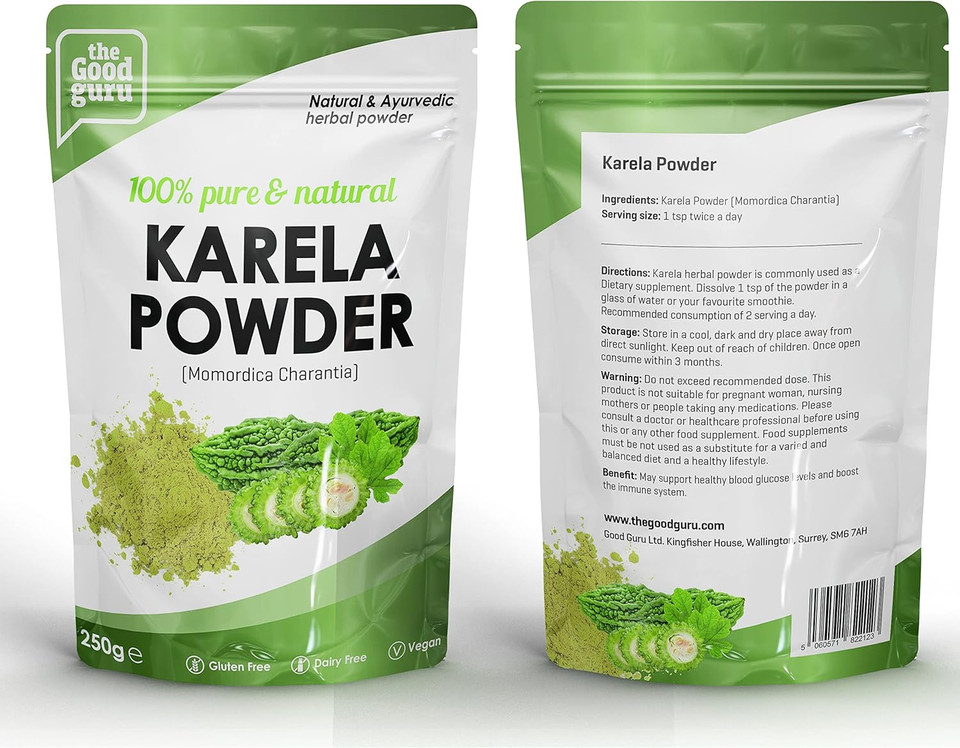 Ayurvedic Karela Powder Blood Sugar Levels | Diabetic | Metabolic | Bitter Melon Powder | Rich in Vitamin A, C, and Calcium | Healthy Blood Sugar Levels | Zip Lock Bag 250g (250g (Pack of 1))