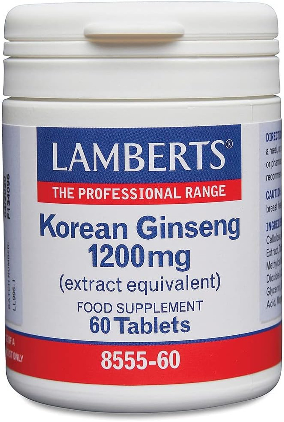 Lamberts Korean Ginseng 1200mg 60 Tablets  Standardised Panax Extract  High Strength Ginseng